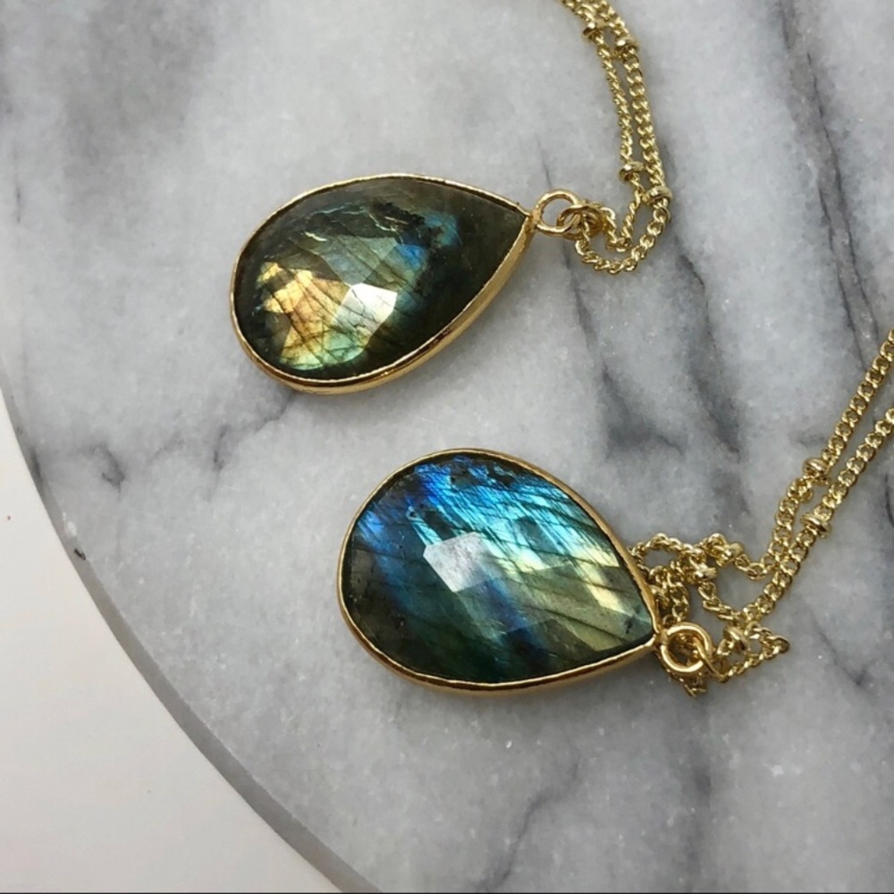 🆕Nebula Labradorite 14K Plated Necklace - Picture 4 of 8